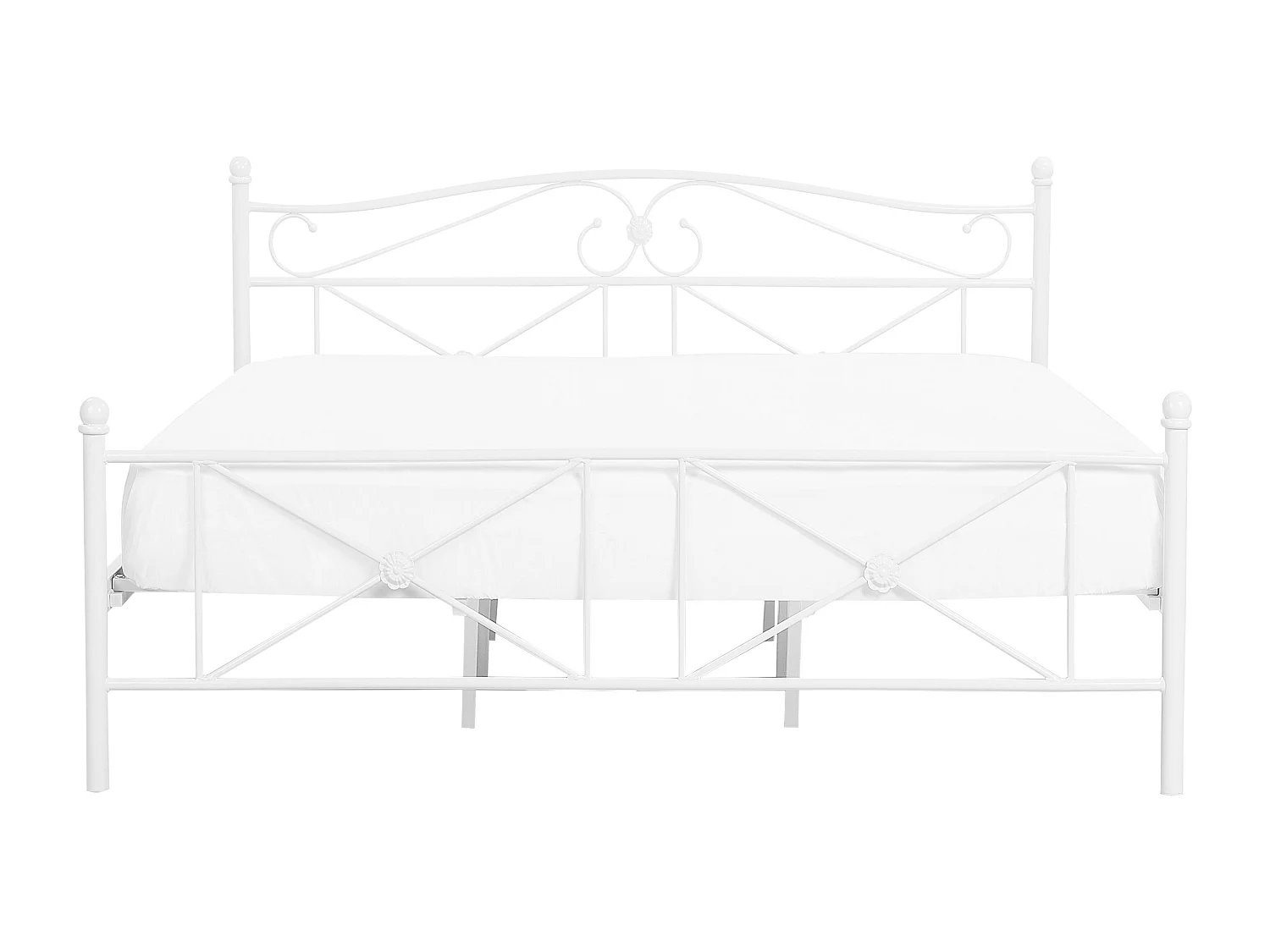 Zeitlos schönes Metallbett in schlichtem Design 140 x 200 cm weiß Rodez