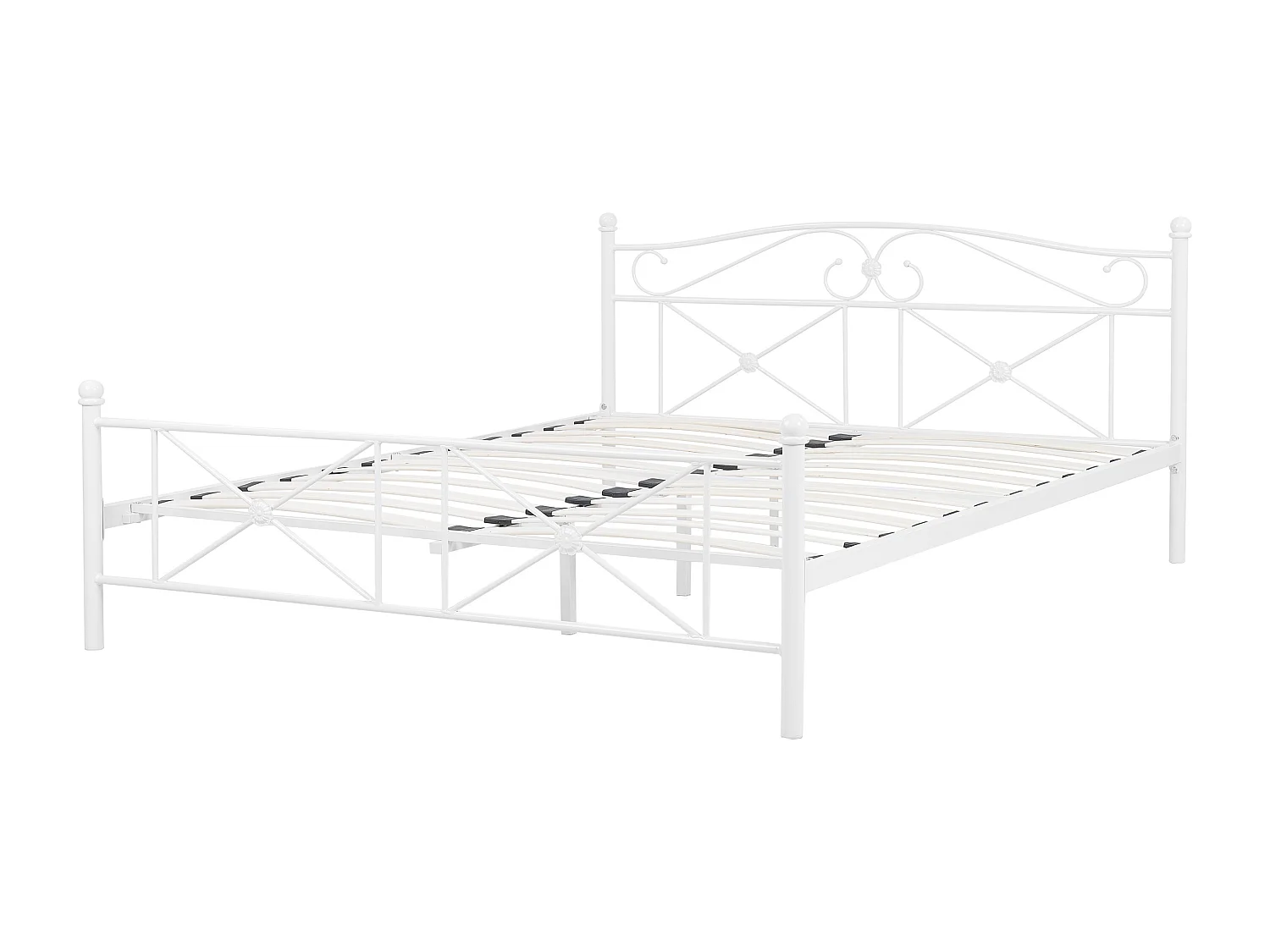 Zeitlos schönes Metallbett in schlichtem Design 140 x 200 cm weiß Rodez