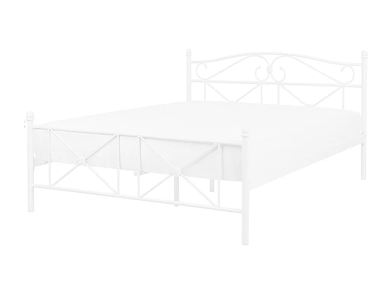 Zeitlos schönes Metallbett in schlichtem Design 140 x 200 cm weiß Rodez