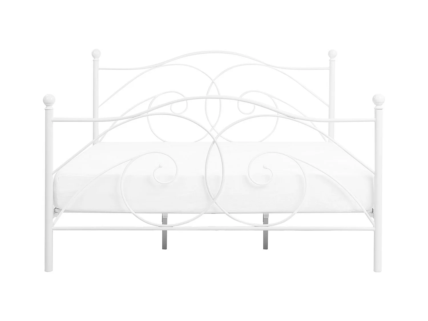 Komfortables Metallbett in romantischem Stil 180 x 200 cm weiß Dinard