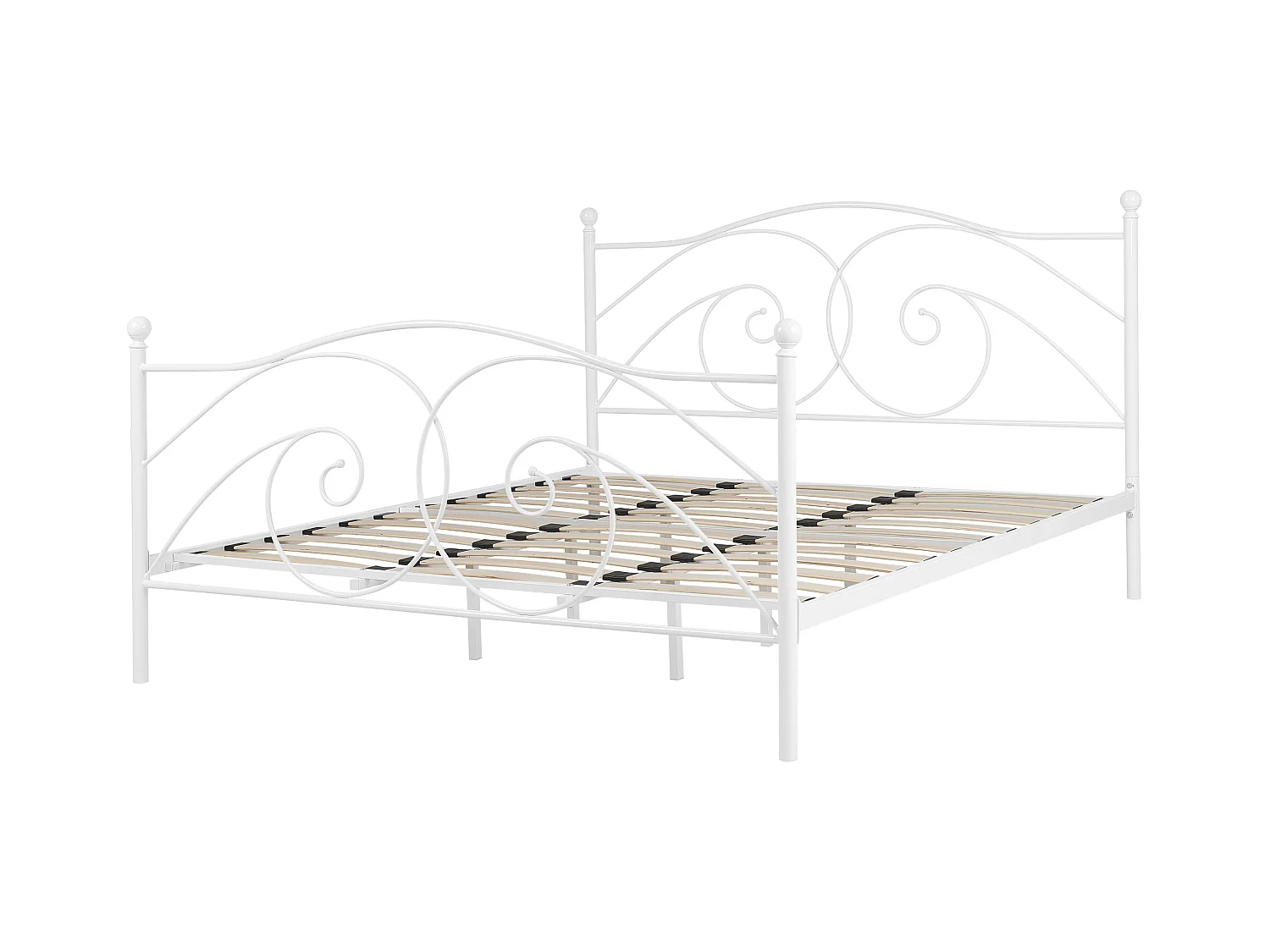 Komfortables Metallbett in romantischem Stil 180 x 200 cm weiß Dinard