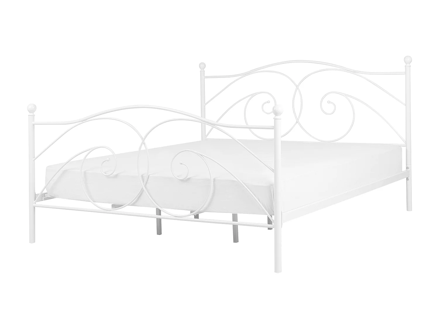 Lit avec sommier Métal DINARD 180 x 200 cm Blanc