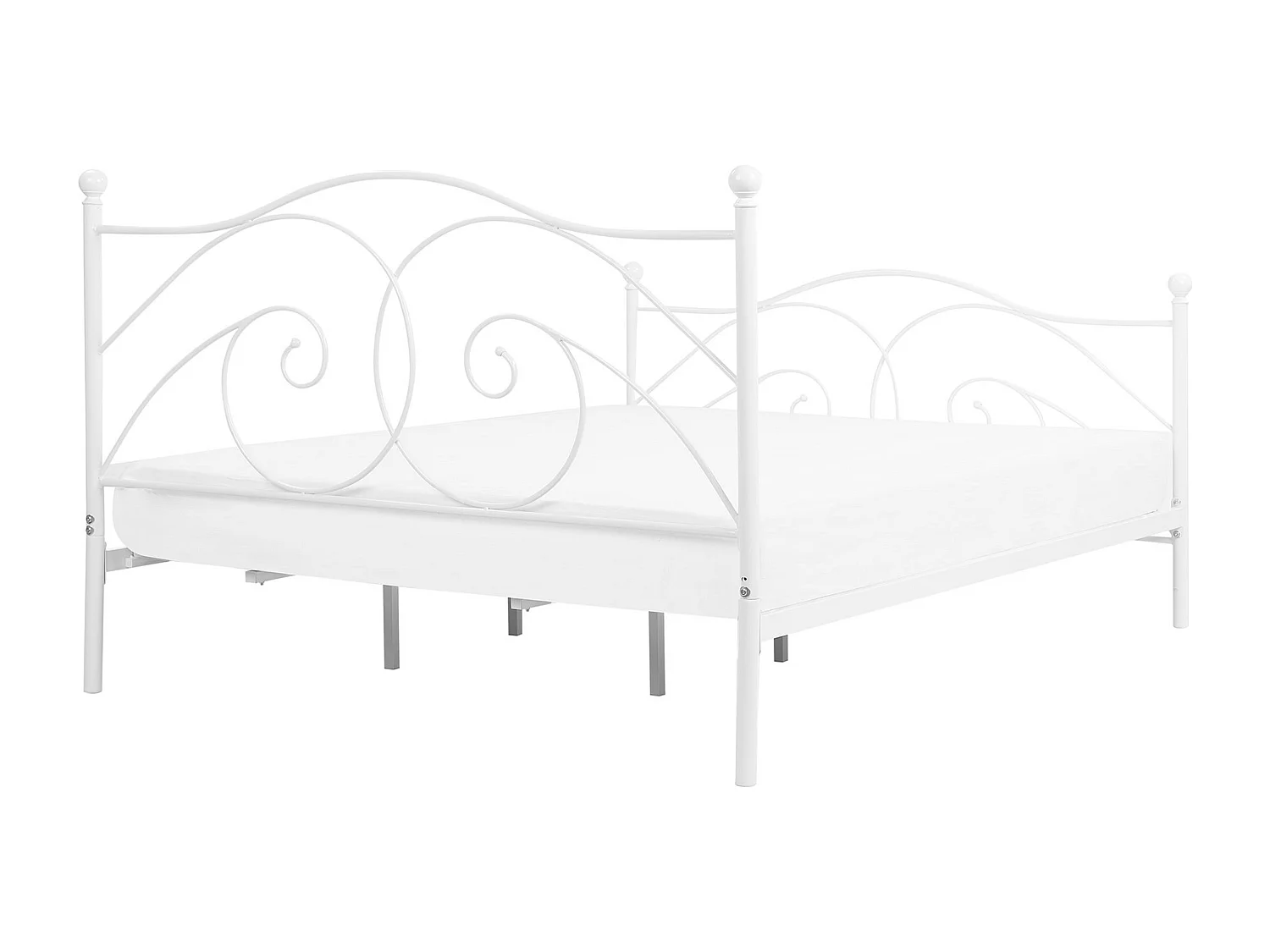 Lit avec sommier Métal DINARD 180 x 200 cm Blanc