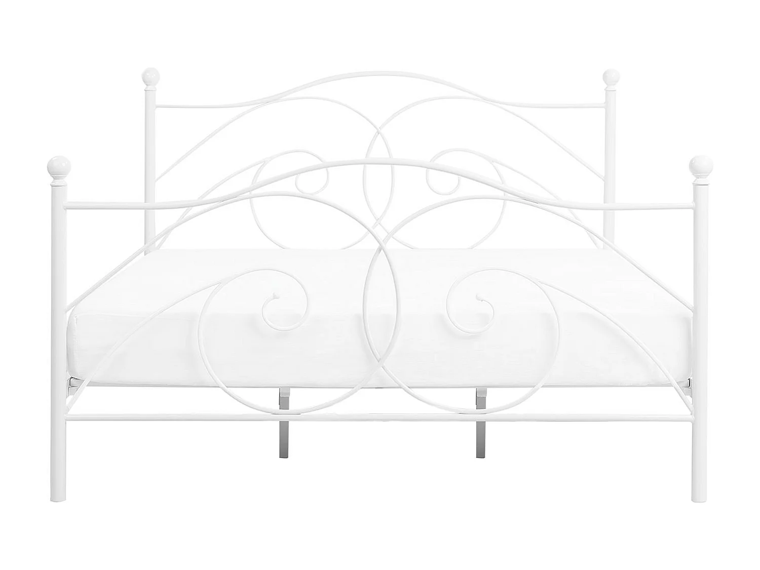 Lit avec sommier Métal DINARD 180 x 200 cm Blanc