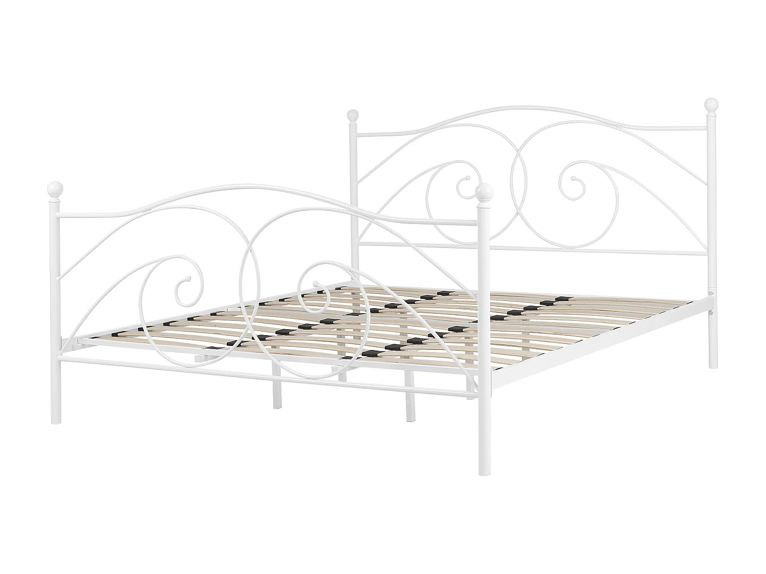 Komfortables Metallbett in romantischem Stil 180 x 200 cm weiß Dinard