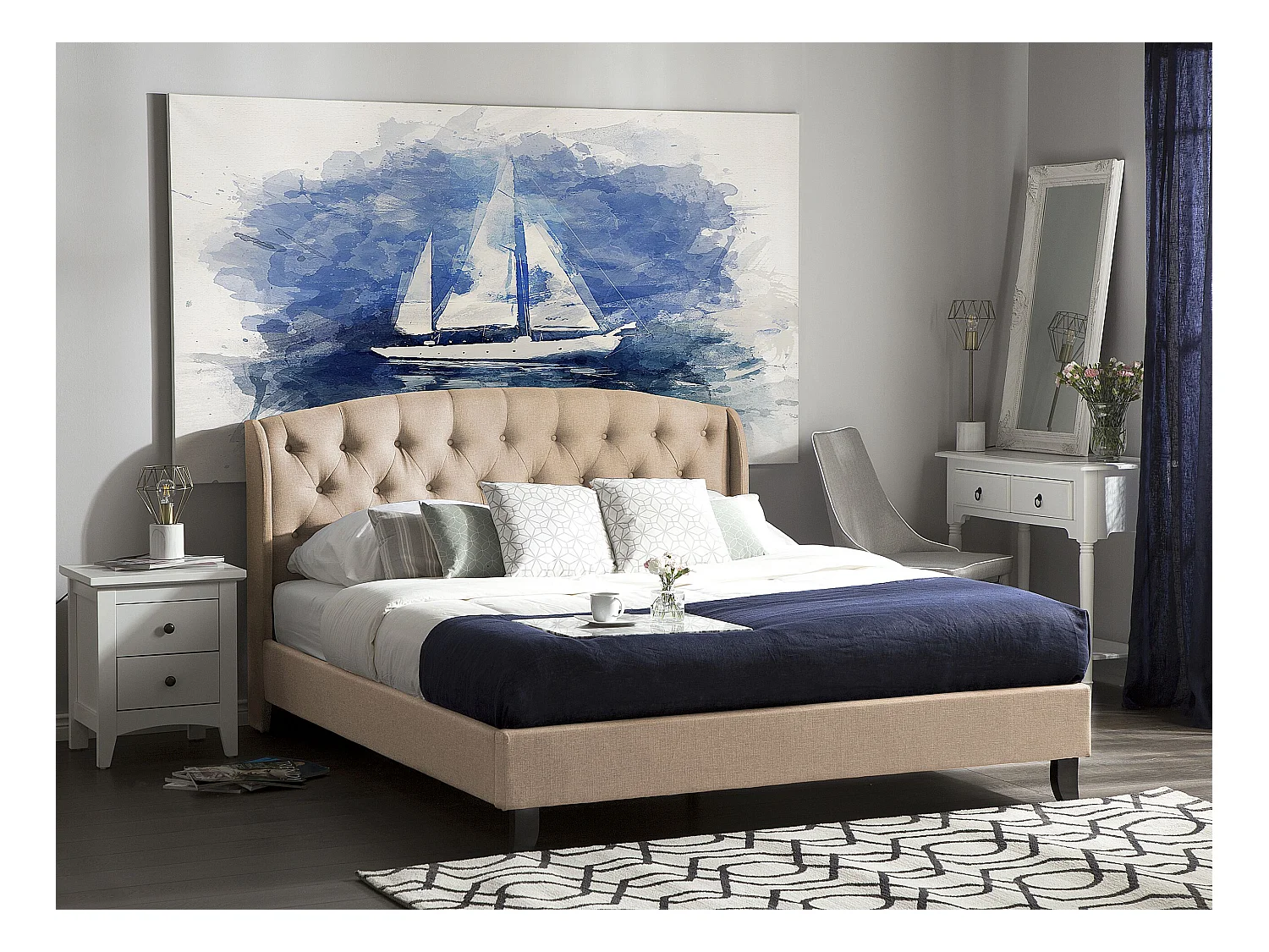 Bed Stof BORDEAUX 180 x 200 cm Beige