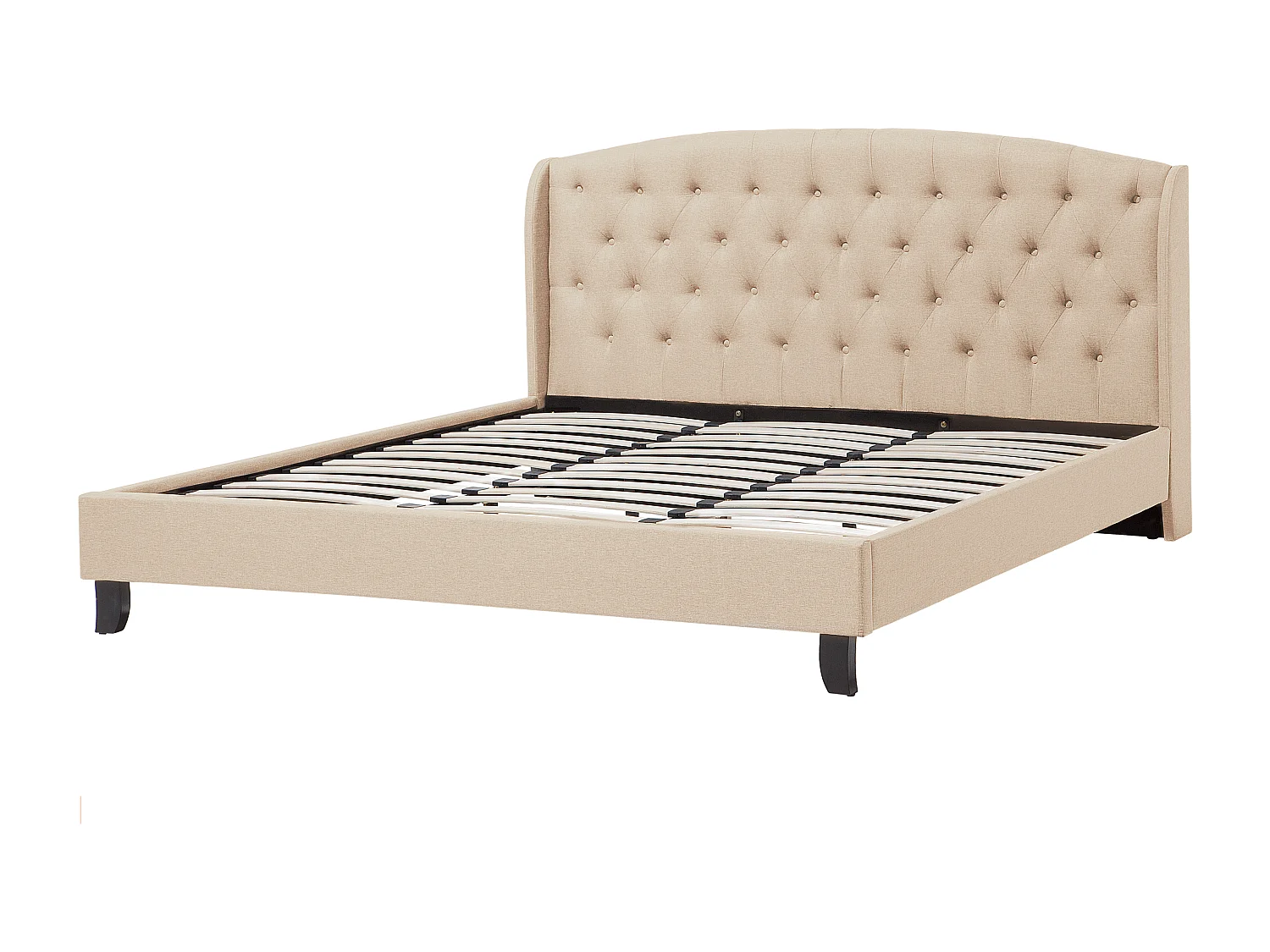 Lit avec sommier Tissu BORDEAUX 180 x 200 cm Beige