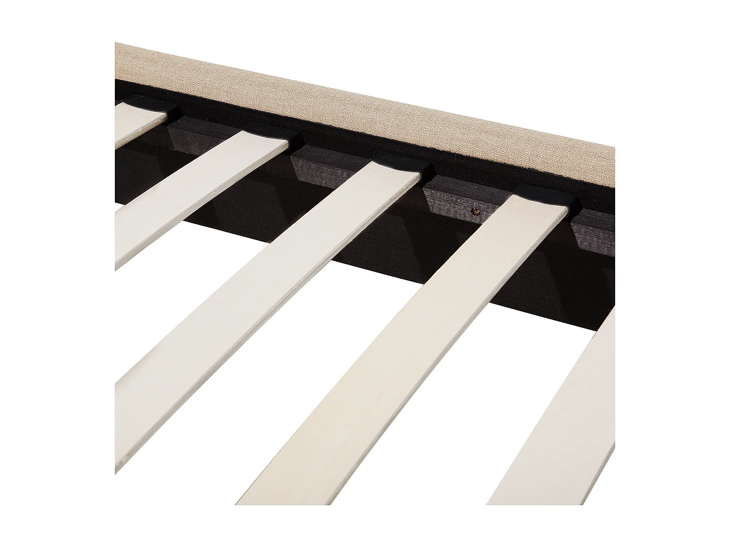 Lit avec sommier Tissu BORDEAUX 180 x 200 cm Beige