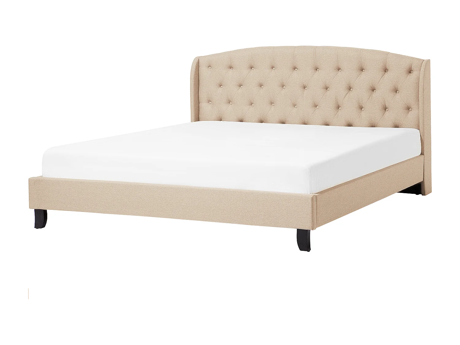 Lit avec sommier Tissu BORDEAUX 180 x 200 cm Beige