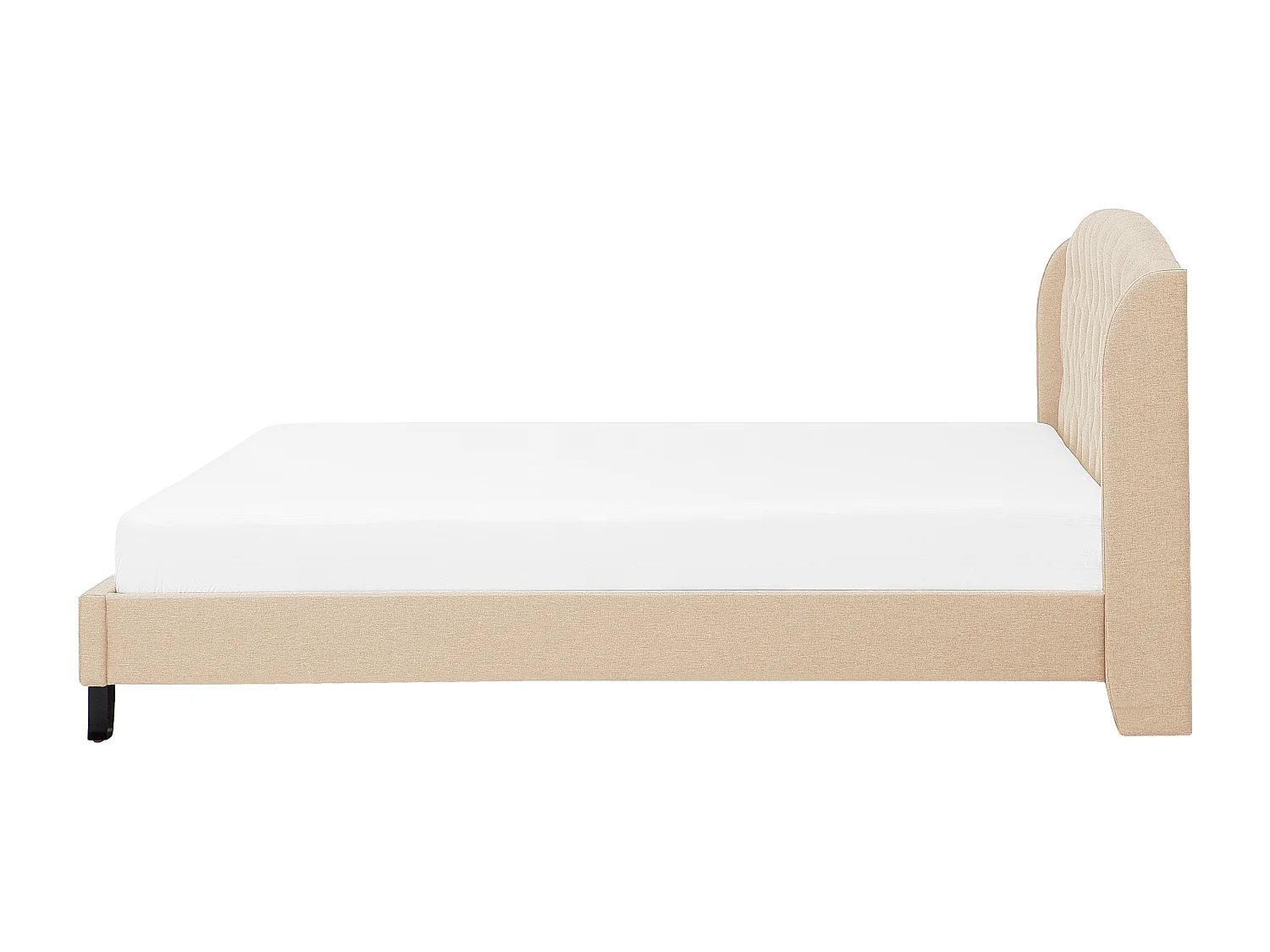 Lit avec sommier Tissu BORDEAUX 180 x 200 cm Beige