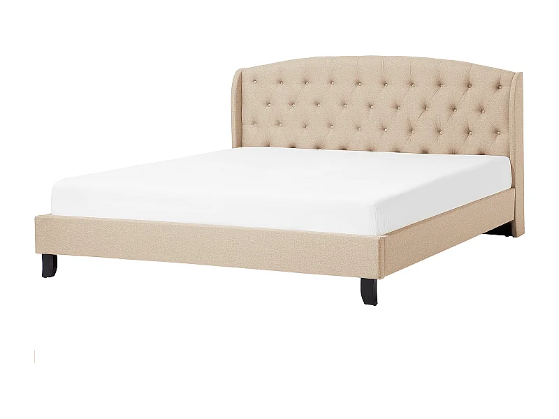 Cama Tecido BORDEAUX 180 x 200 cm Creme