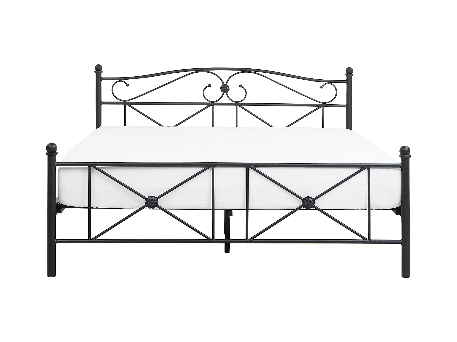 Letto Metallo RODEZ 140 x 200 cm Nero