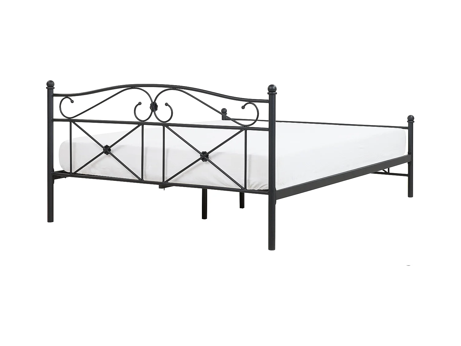 Letto Metallo RODEZ 140 x 200 cm Nero