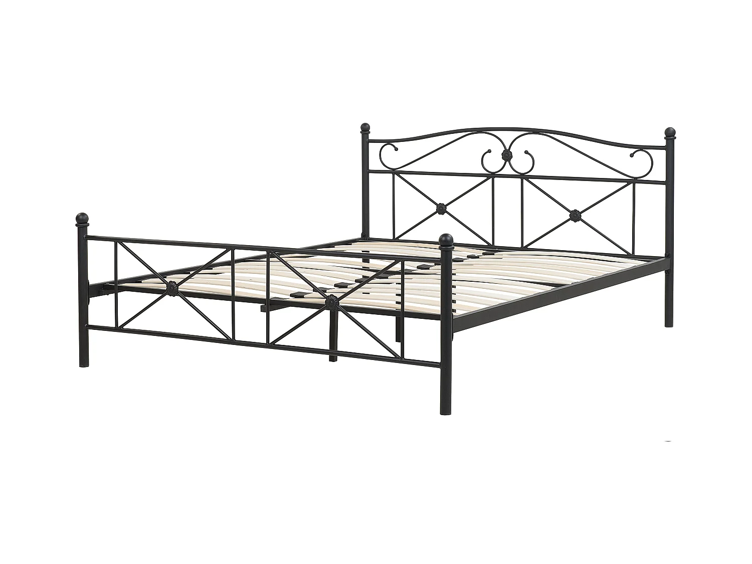 Letto Metallo RODEZ 140 x 200 cm Nero