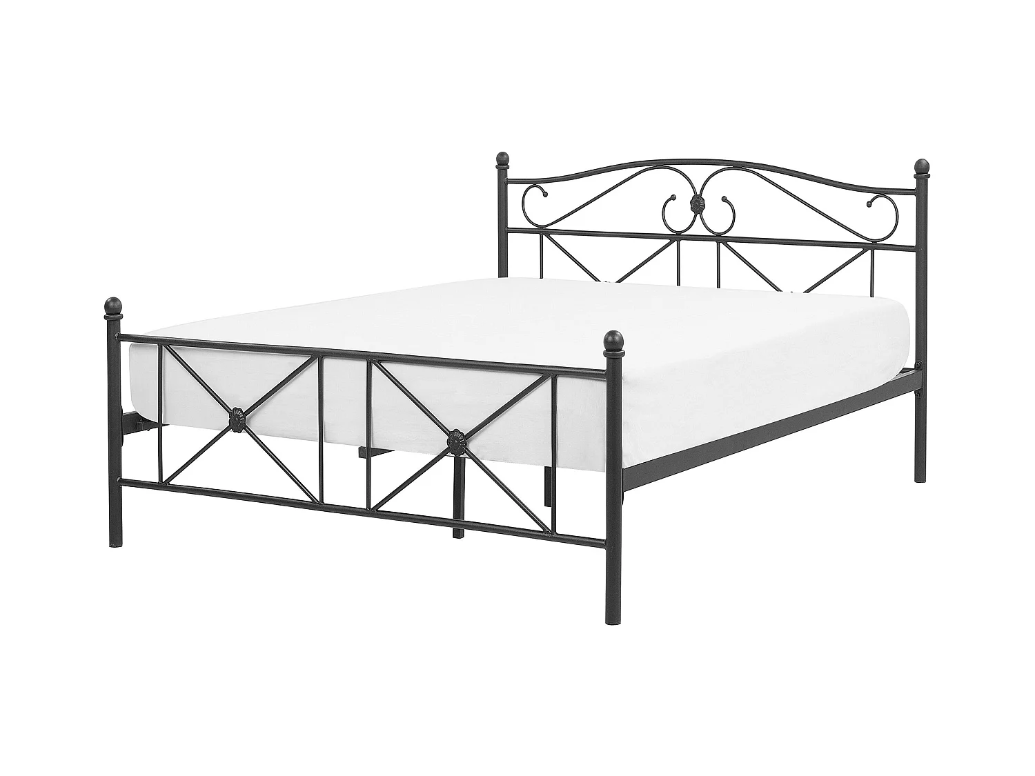 Lit avec sommier Métal RODEZ 140 x 200 cm Noir