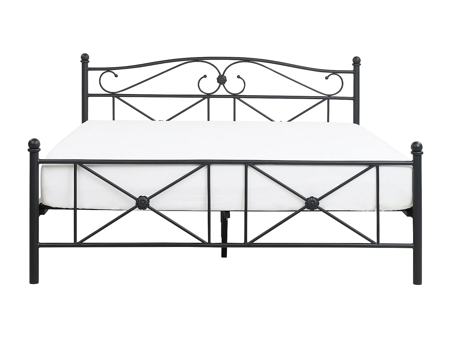 Zeitlos schönes Metallbett in schlichtem Design 140 x 200 cm schwarz Rodez