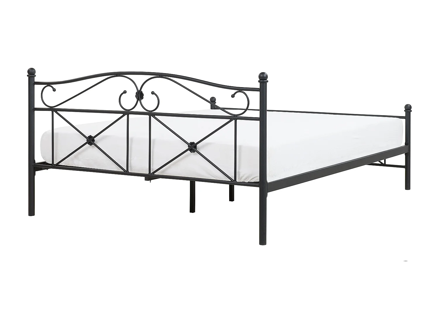 Zeitlos schönes Metallbett in schlichtem Design 140 x 200 cm schwarz Rodez