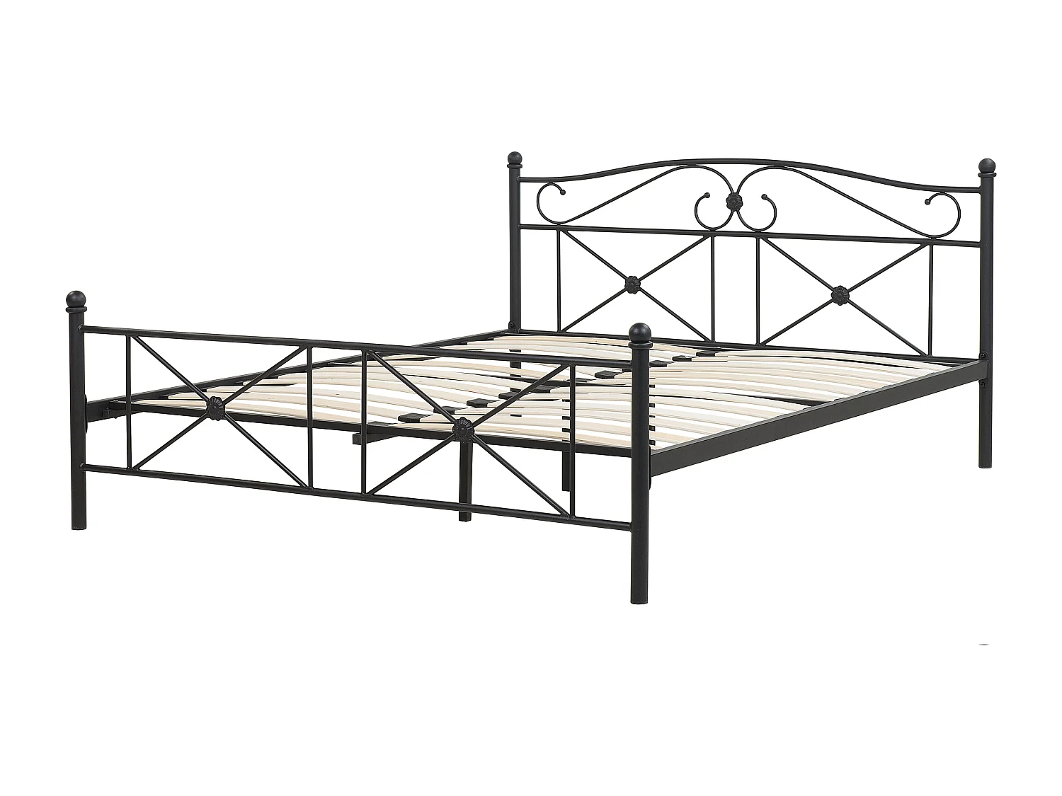 Zeitlos schönes Metallbett in schlichtem Design 140 x 200 cm schwarz Rodez