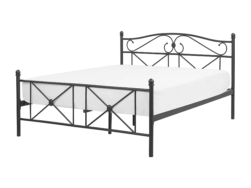 Zeitlos schönes Metallbett in schlichtem Design 140 x 200 cm schwarz Rodez