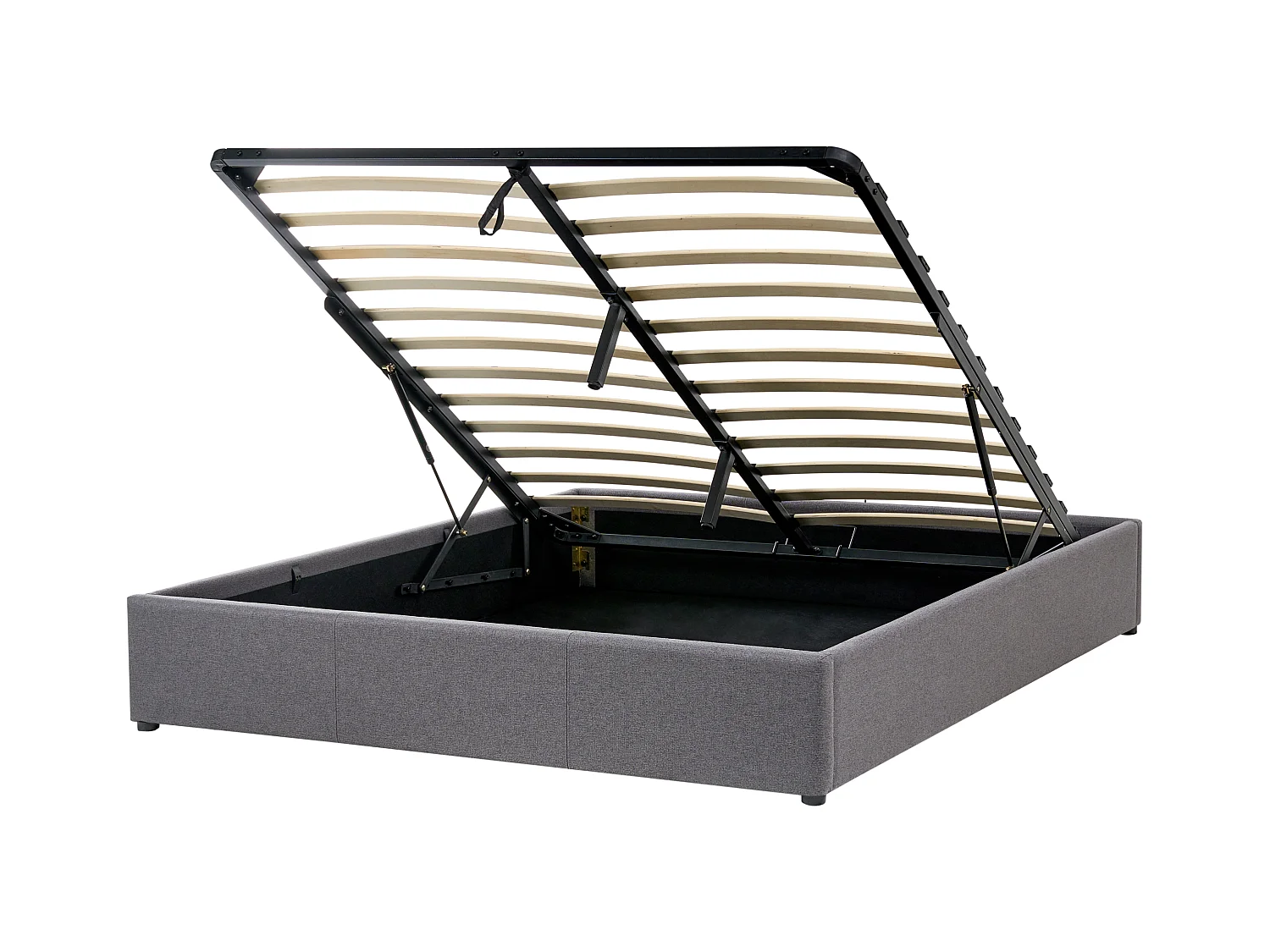 Cama con almacenaje Tela DINAN 160 x 200 cm Gris oscuro