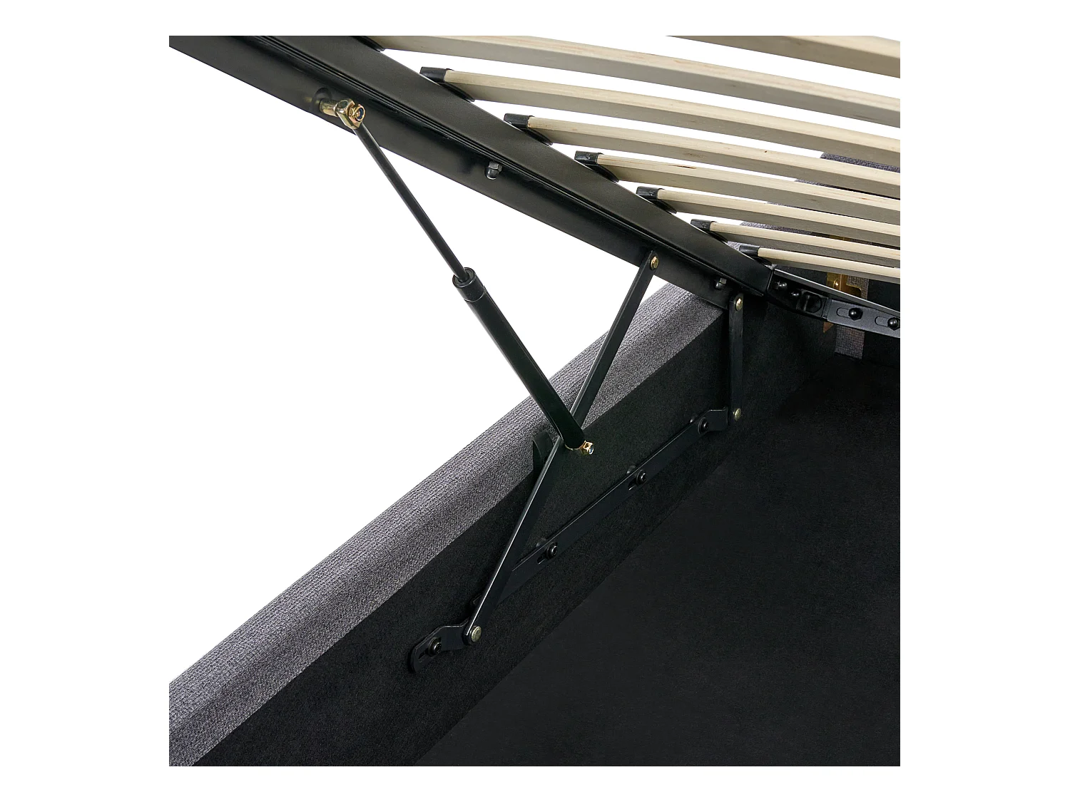 Cama con almacenaje Tela DINAN 160 x 200 cm Gris oscuro