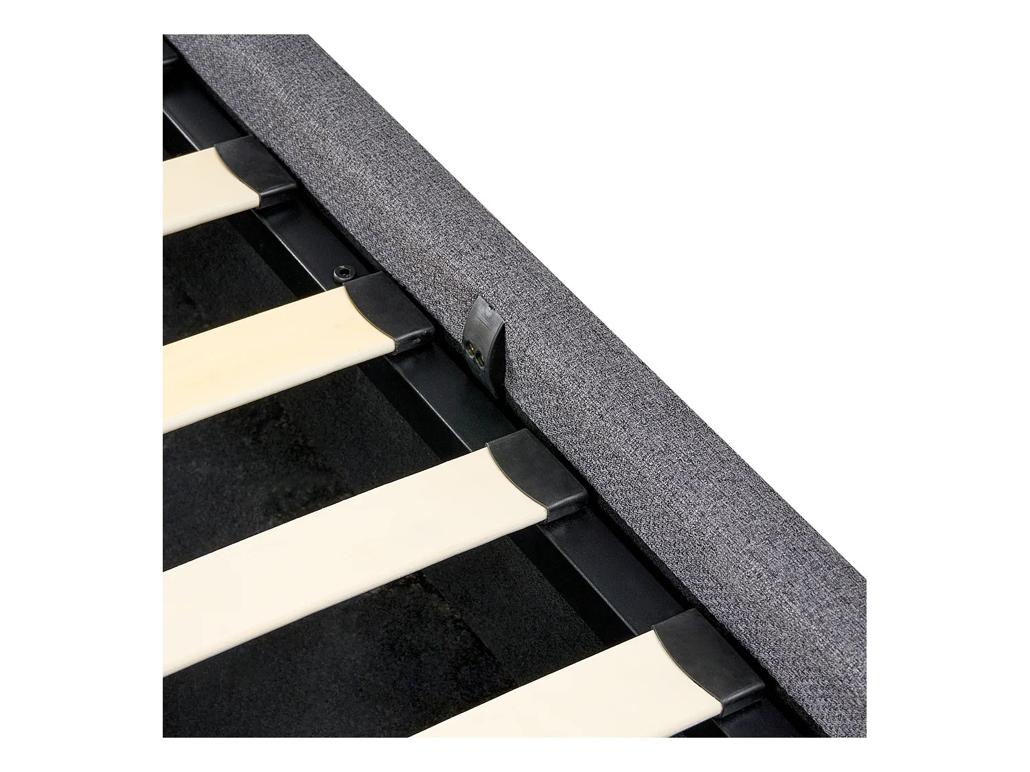 Cama con almacenaje Tela DINAN 160 x 200 cm Gris oscuro