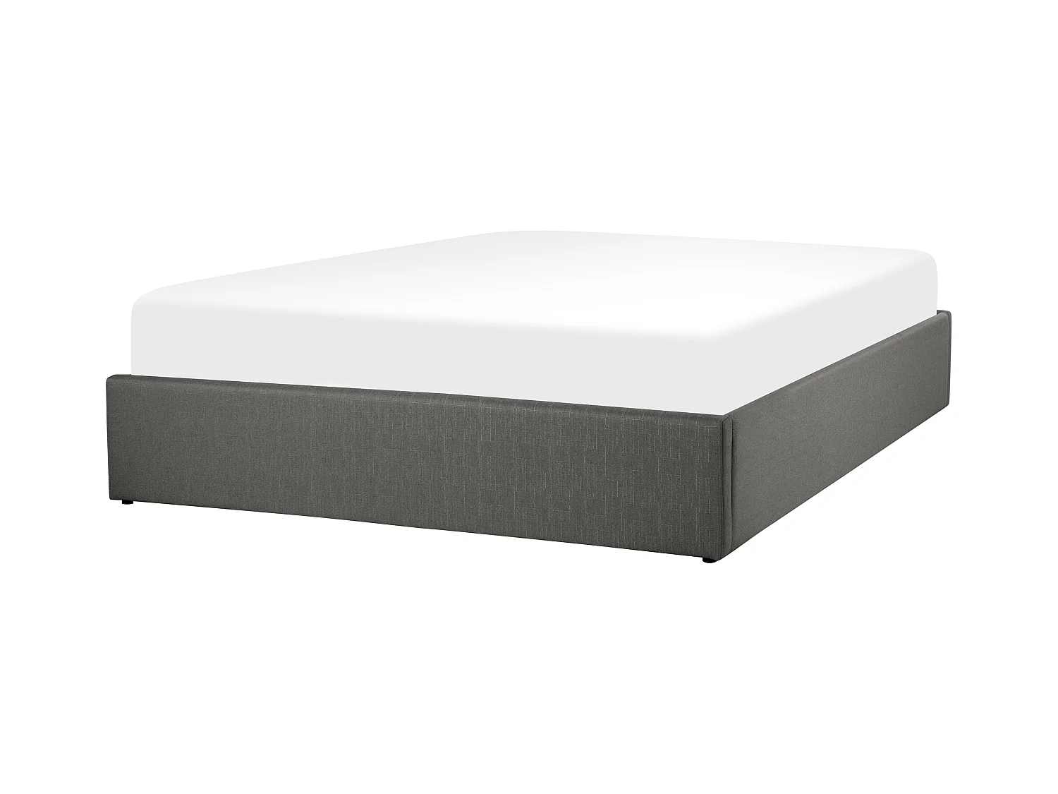 Lit ottoman sans tête de lit Tissu DINAN 160 x 200 cm Gris foncé