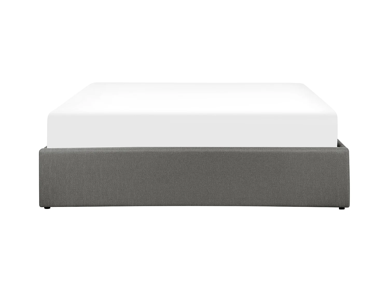 Lit ottoman sans tête de lit Tissu DINAN 160 x 200 cm Gris foncé