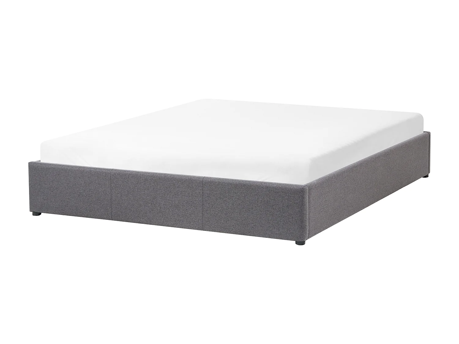 Lit ottoman sans tête de lit Tissu DINAN 160 x 200 cm Gris foncé