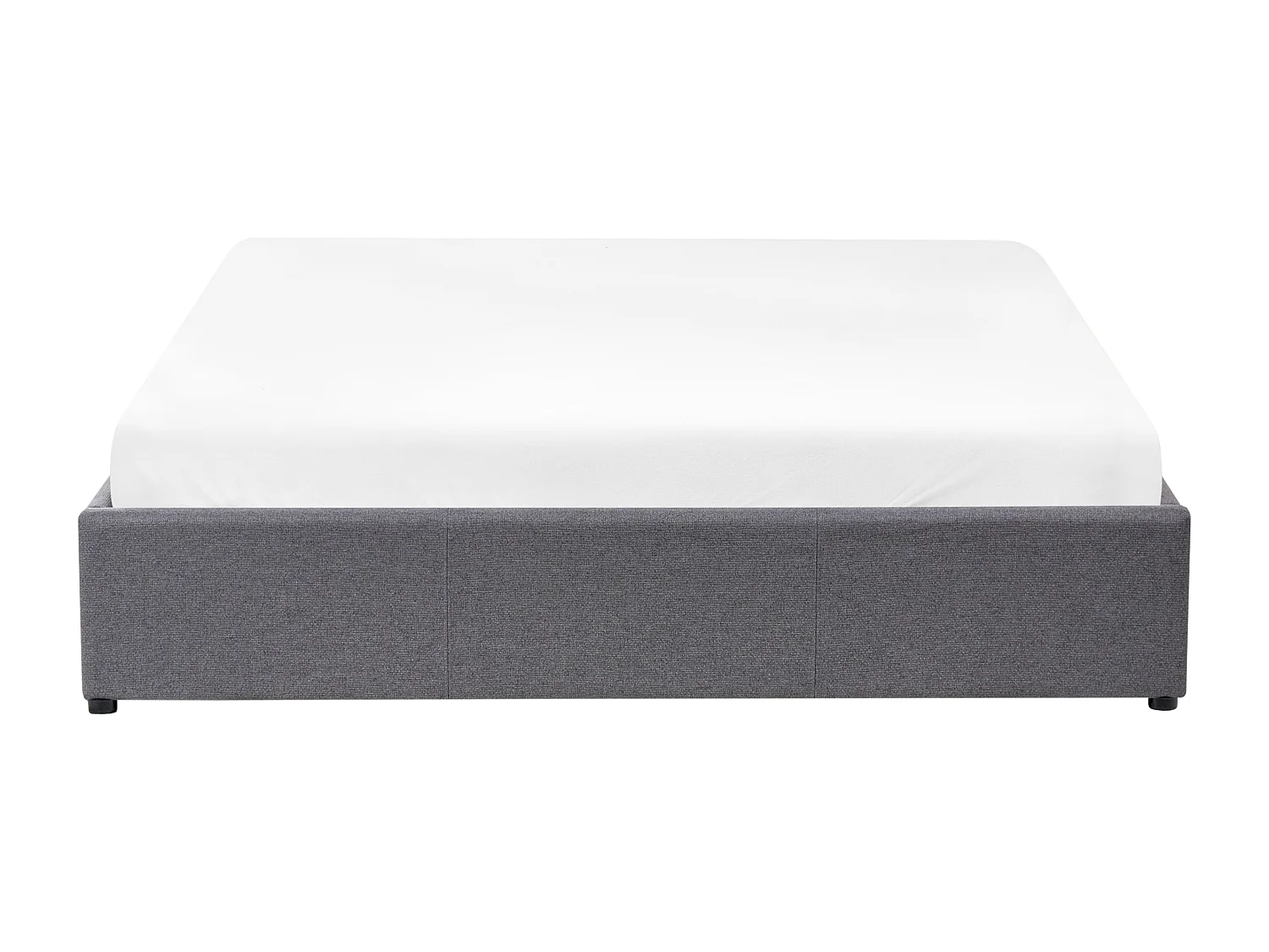 Lit ottoman sans tête de lit Tissu DINAN 160 x 200 cm Gris foncé