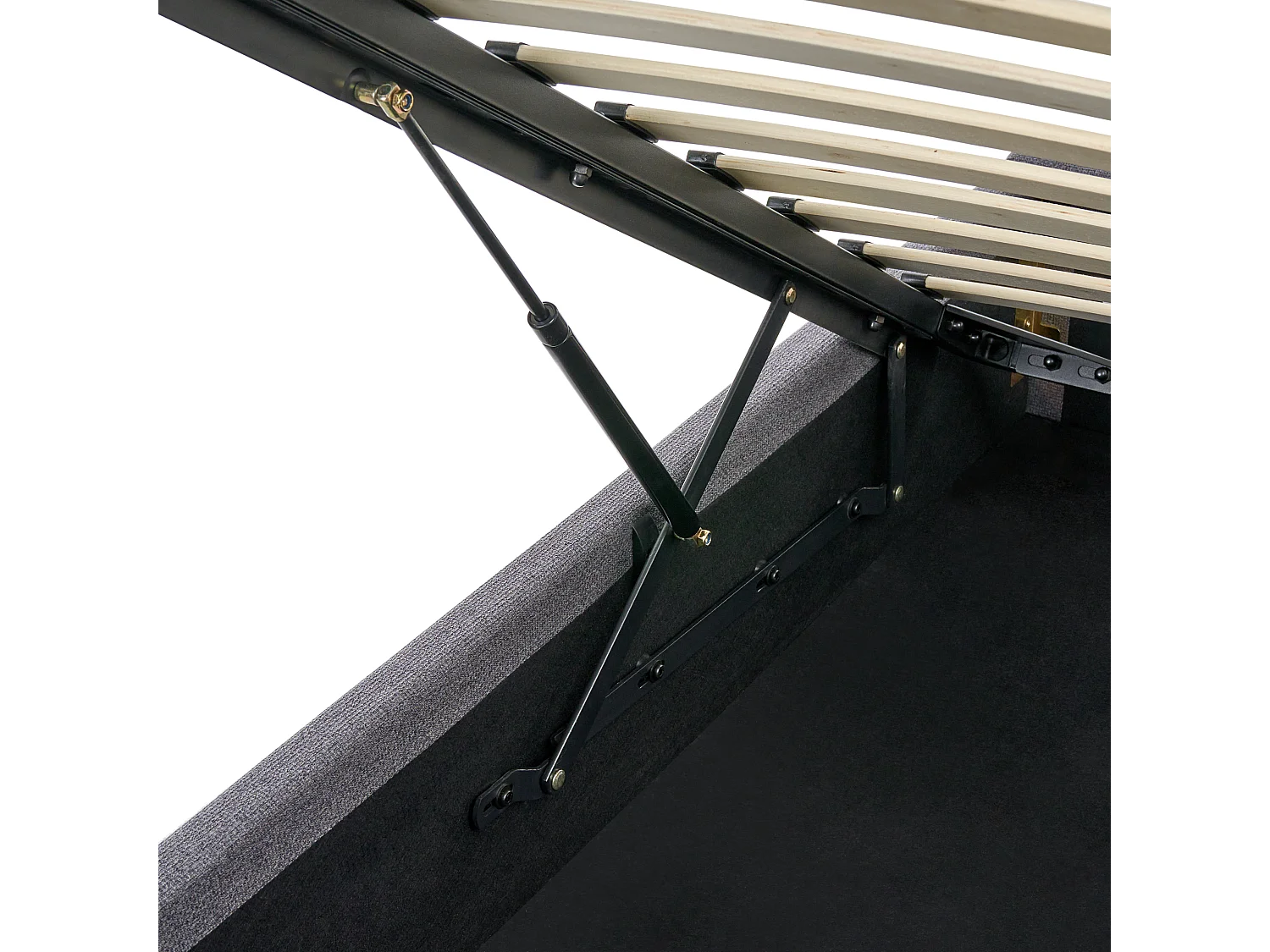 Letto con ottomano Tessuto DINAN 160 x 200 cm Grigio scuro