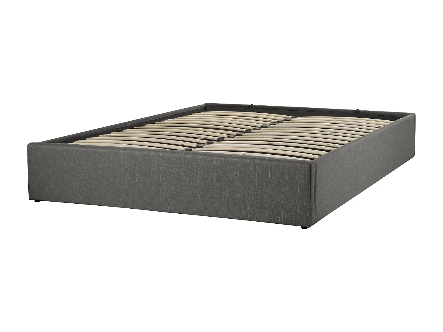 Lit ottoman sans tête de lit Tissu DINAN 160 x 200 cm Gris foncé