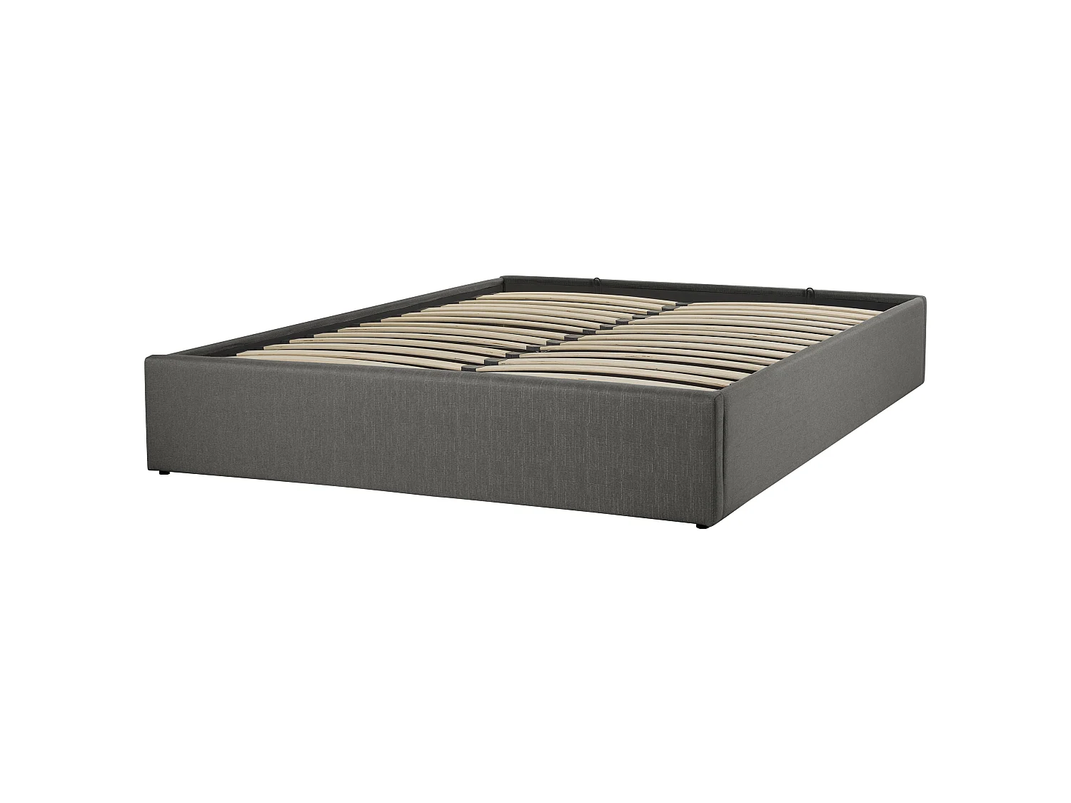 Bett mit Stauraum Stoff DINAN 160 x 200 cm Dunkelgrau