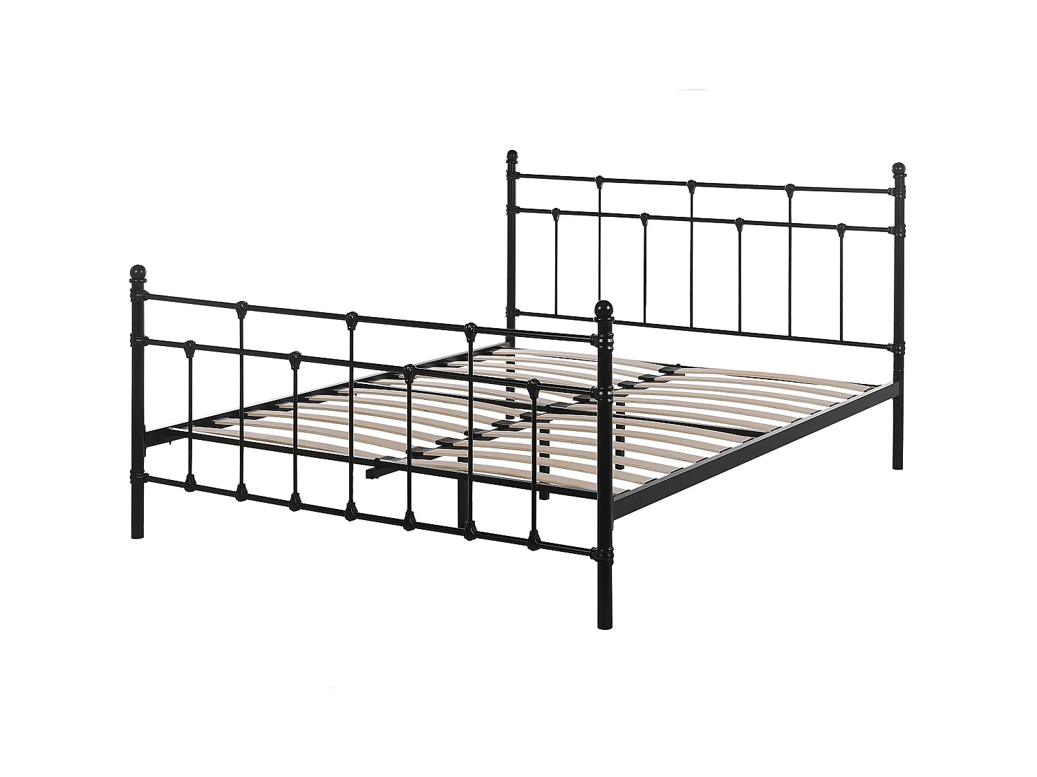 Lit avec sommier Métal LYNX 140 x 200 cm Noir