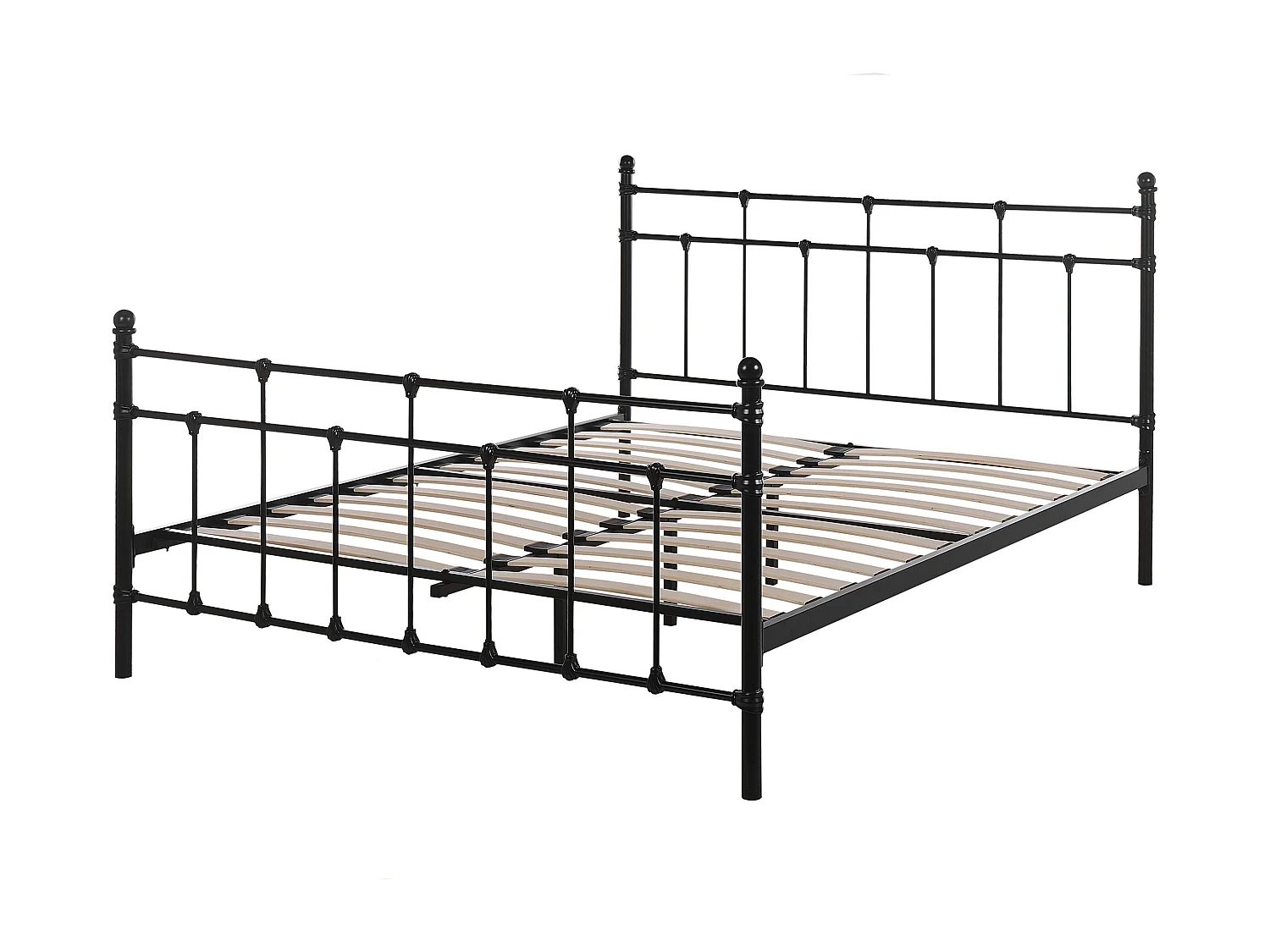 Lit avec sommier Métal LYNX 140 x 200 cm Noir