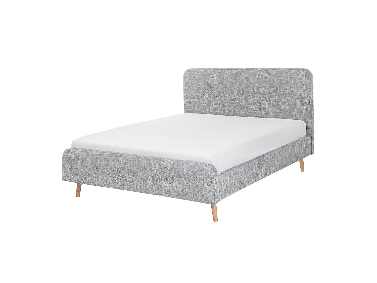 Bed Stof RENNES 160 x 200 cm Lichtgrijs