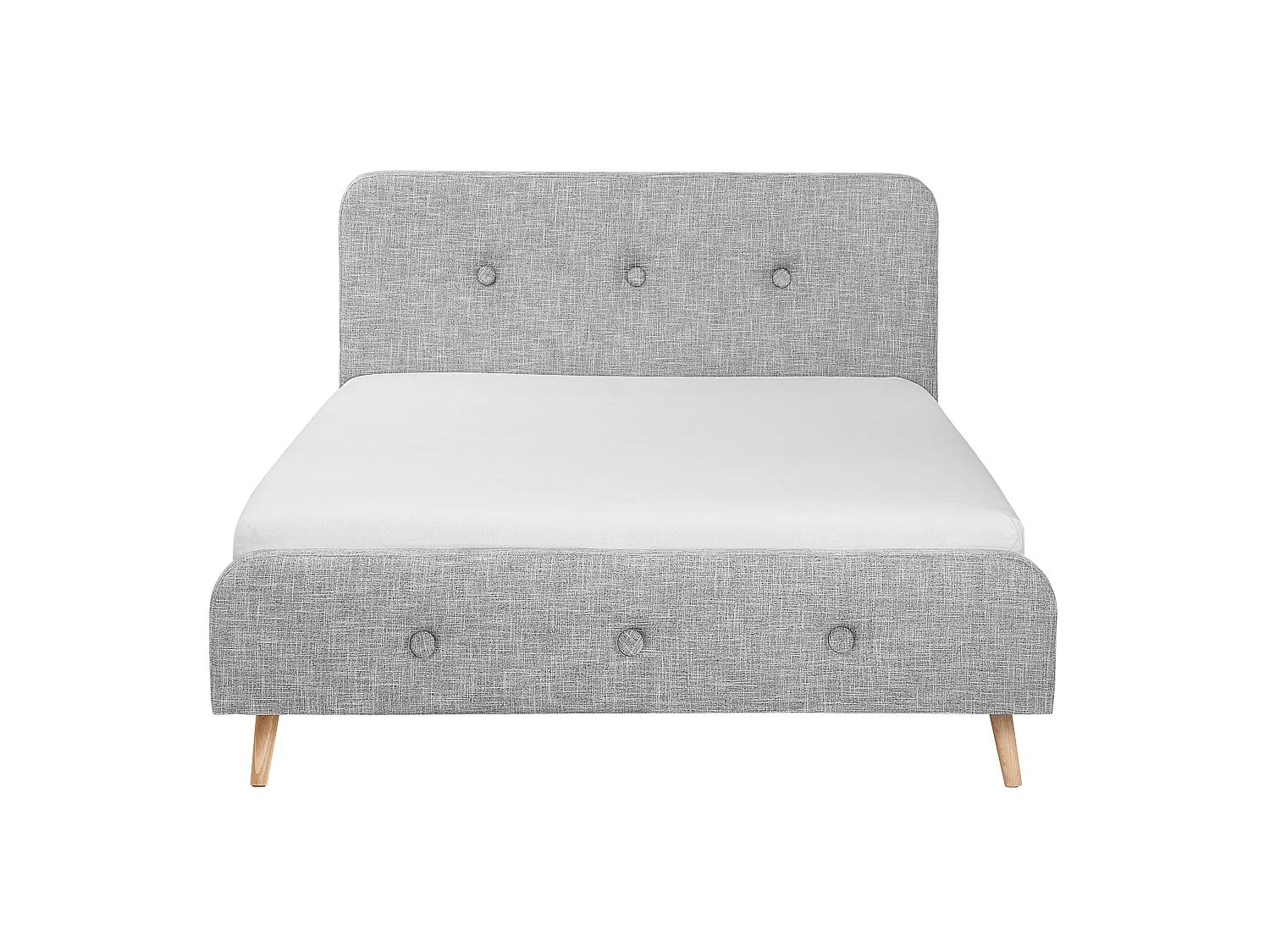 Lit avec sommier Tissu RENNES 160 x 200 cm Gris clair