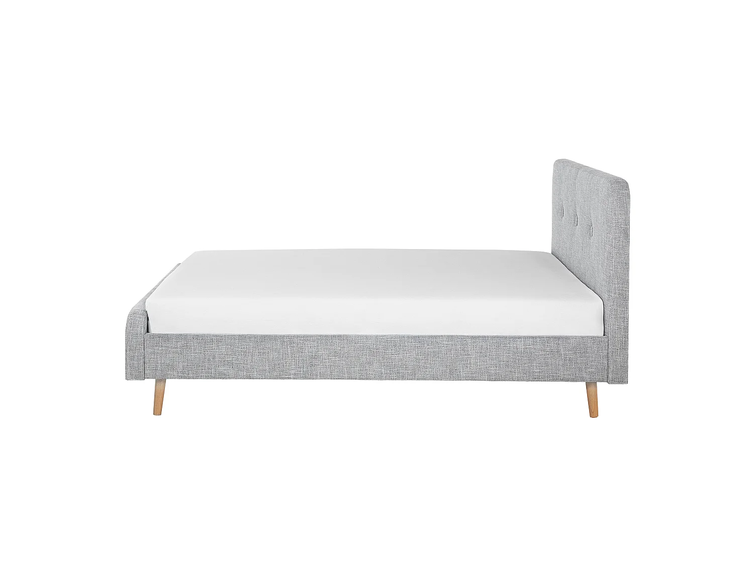 Lit avec sommier Tissu RENNES 160 x 200 cm Gris clair