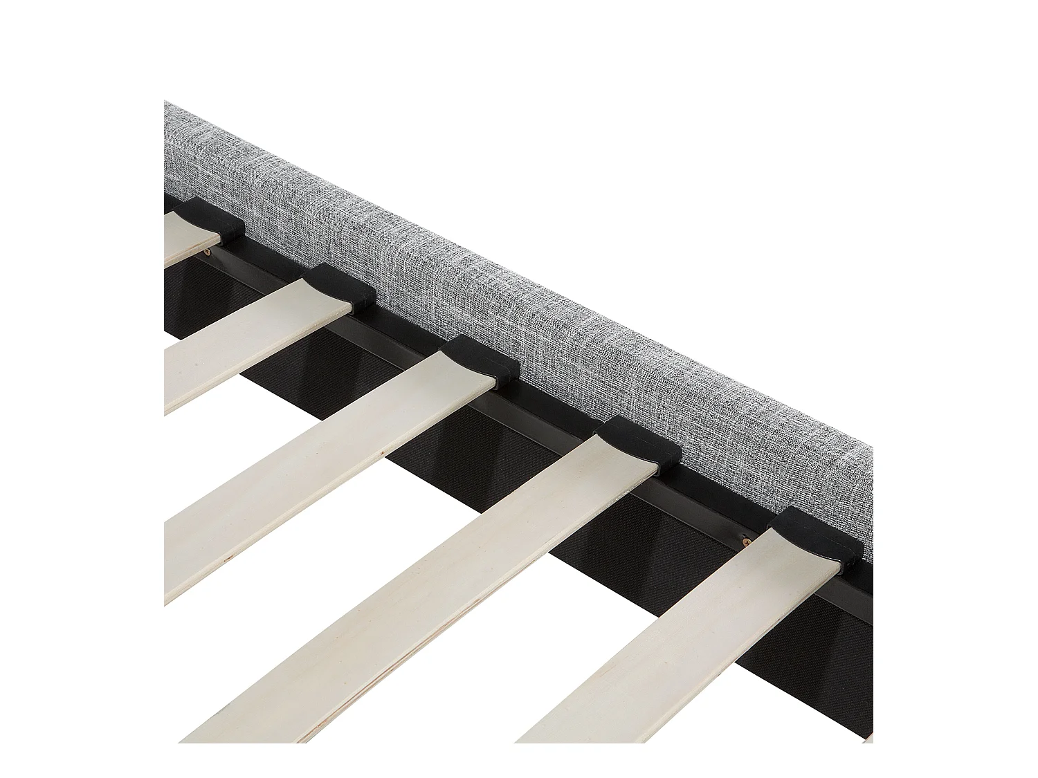 Lit avec sommier Tissu RENNES 160 x 200 cm Gris clair