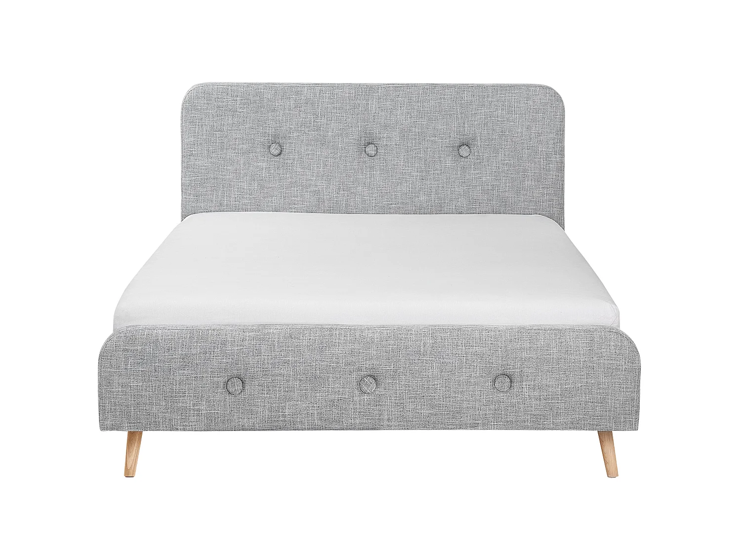 Lit avec sommier Tissu RENNES 160 x 200 cm Gris clair