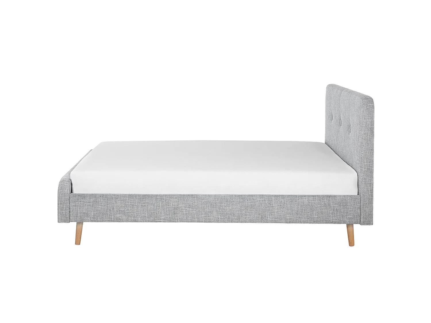 Lit avec sommier Tissu RENNES 160 x 200 cm Gris clair
