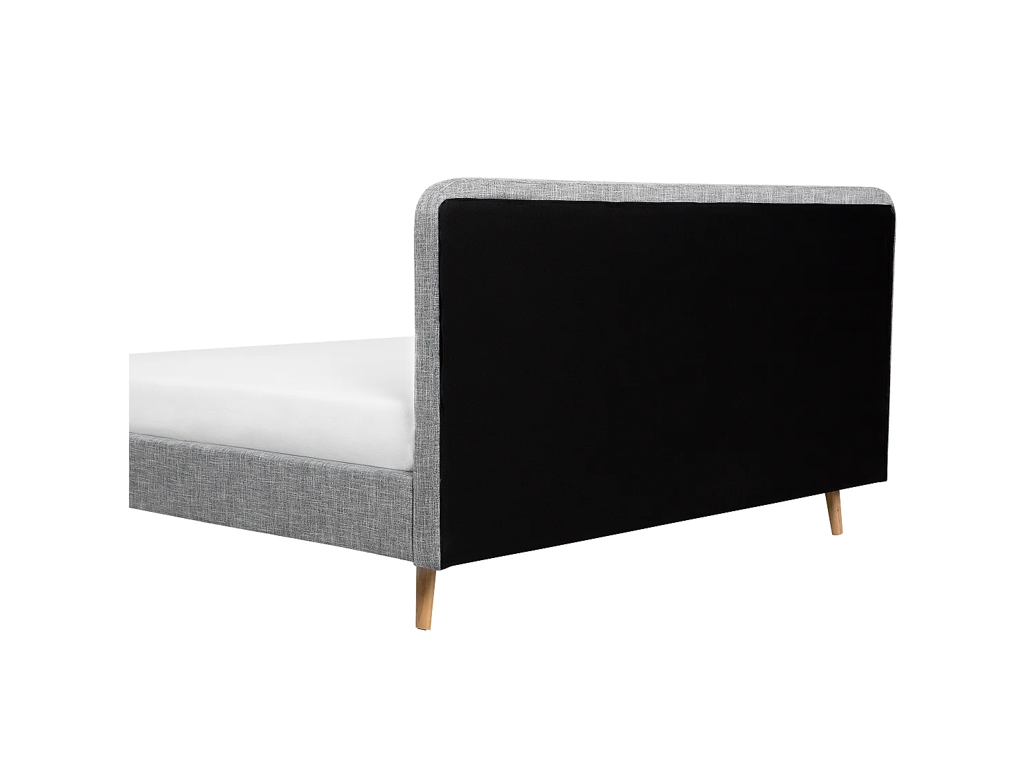 Lit avec sommier Tissu RENNES 160 x 200 cm Gris clair