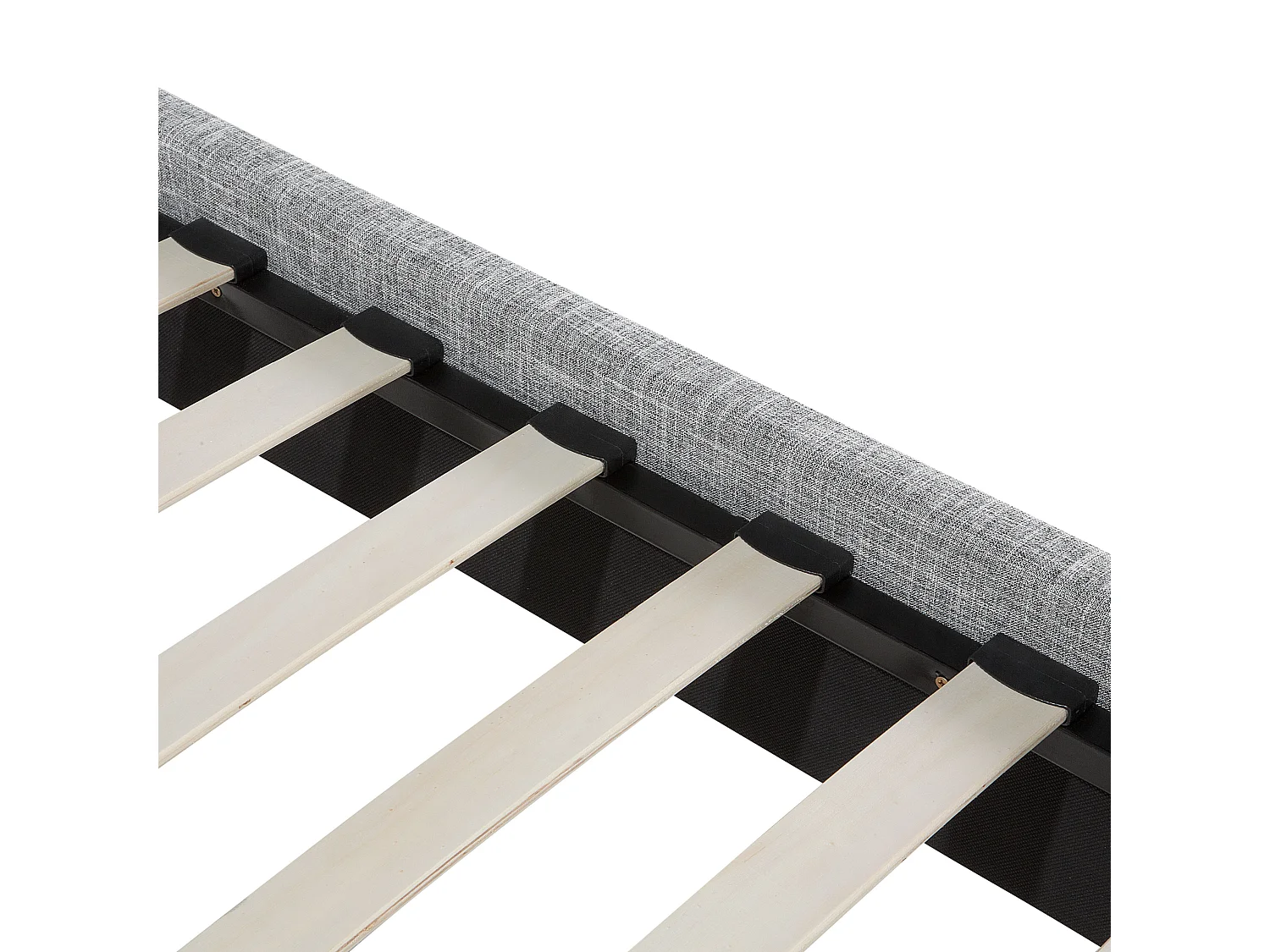 Lit avec sommier Tissu RENNES 160 x 200 cm Gris clair