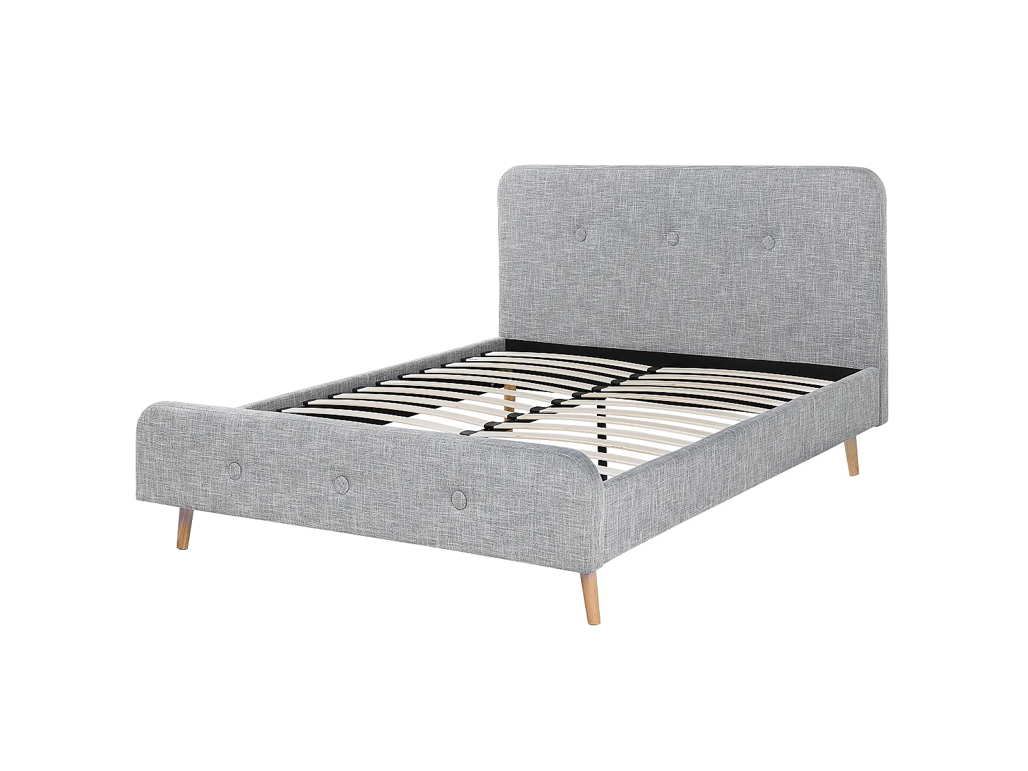 Bed Stof RENNES 160 x 200 cm Lichtgrijs