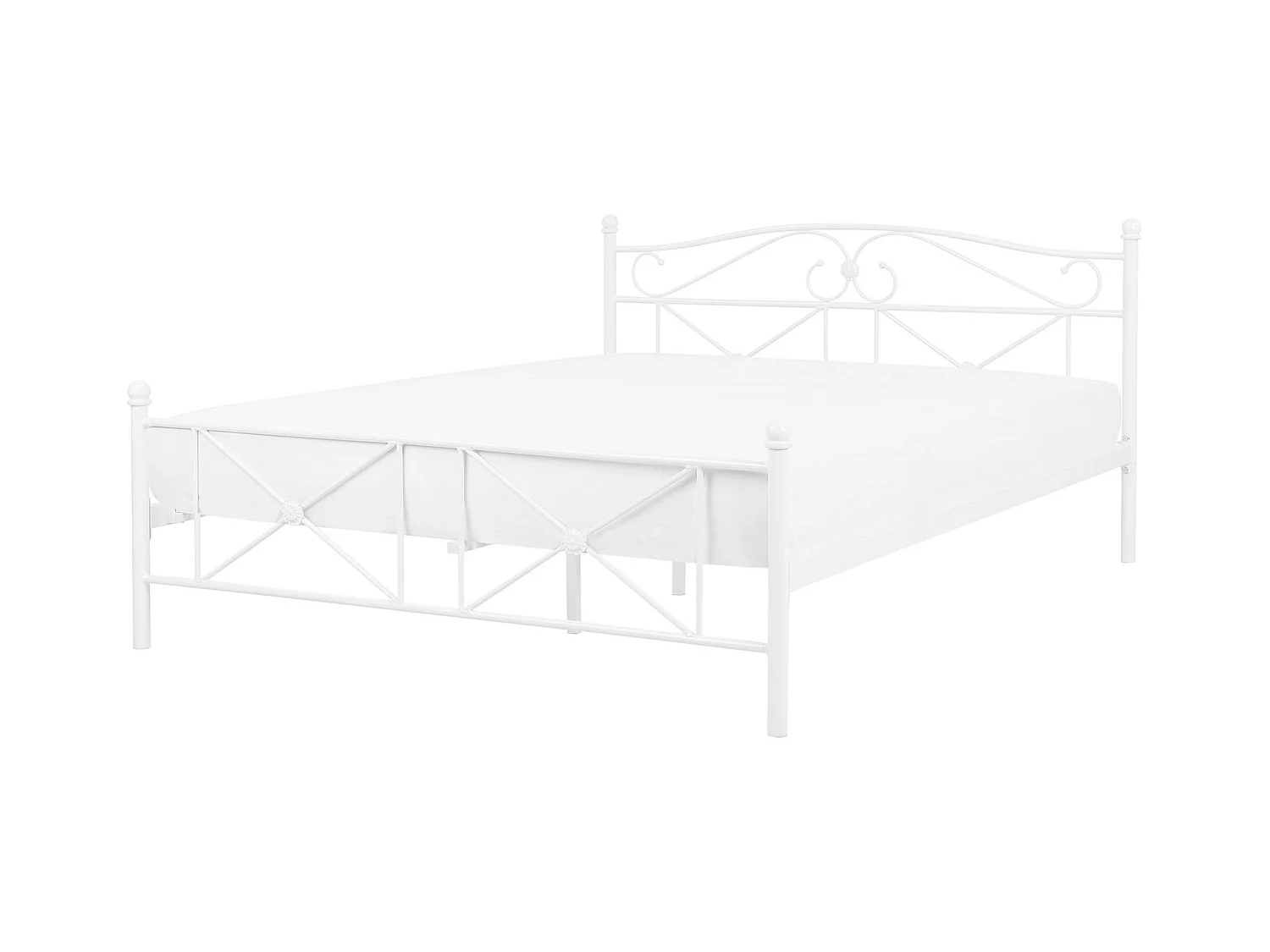 Lit avec sommier Métal RODEZ 160 x 200 cm Blanc