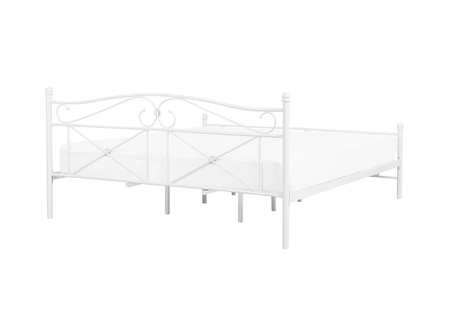 Lit avec sommier Métal RODEZ 160 x 200 cm Blanc