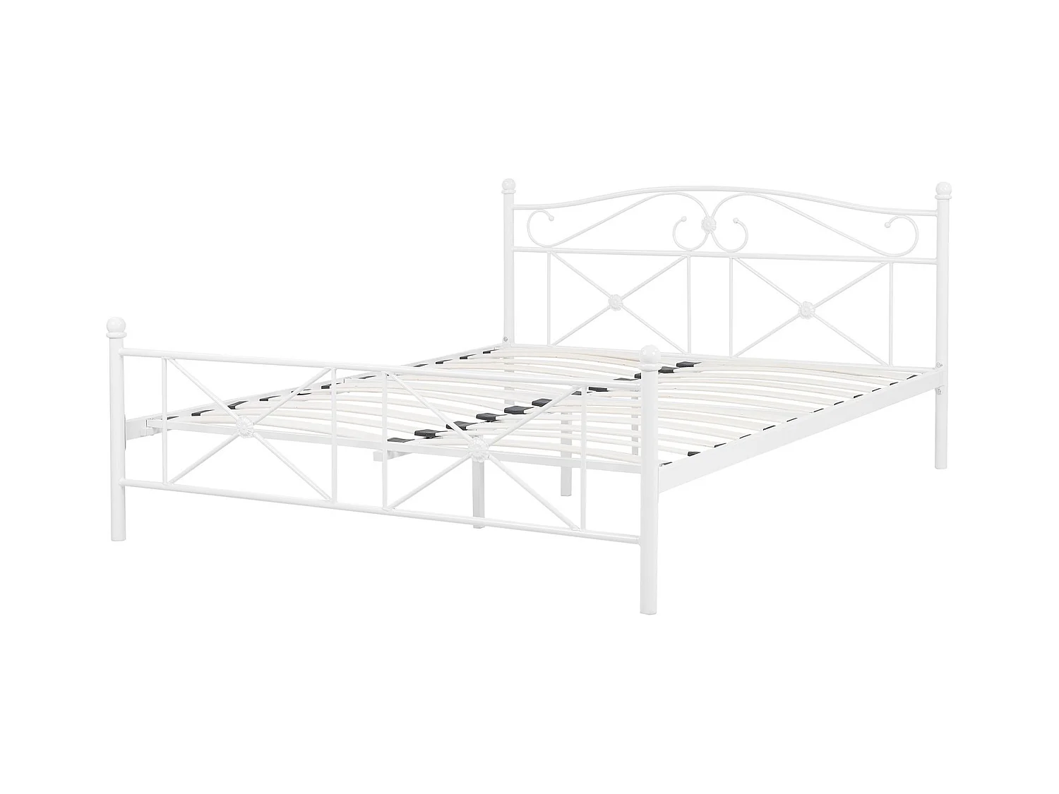 Lit avec sommier Métal RODEZ 160 x 200 cm Blanc