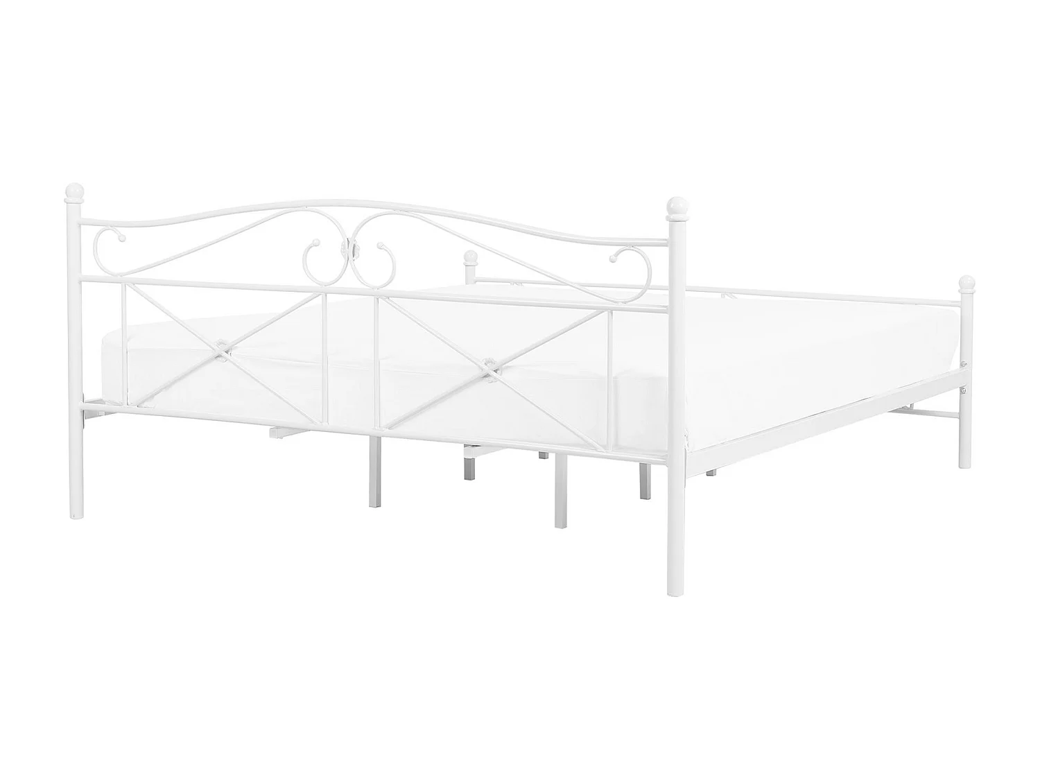 Zeitlos schönes Metallbett in schlichtem Design 160 x 200 cm weiß Rodez