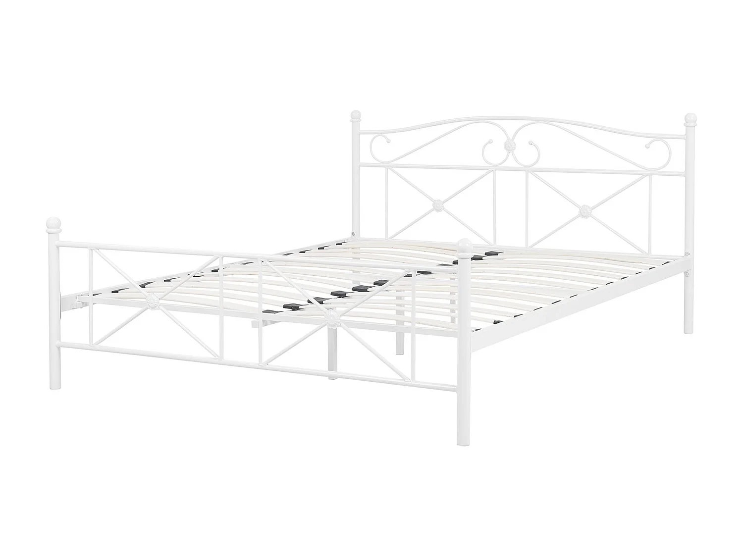 Lit avec sommier Métal RODEZ 160 x 200 cm Blanc