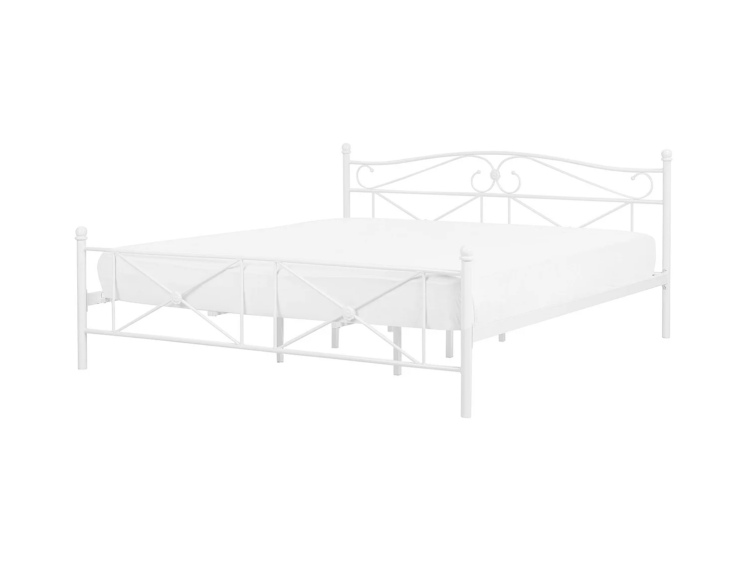 Lit avec sommier Métal RODEZ 180 x 200 cm Blanc